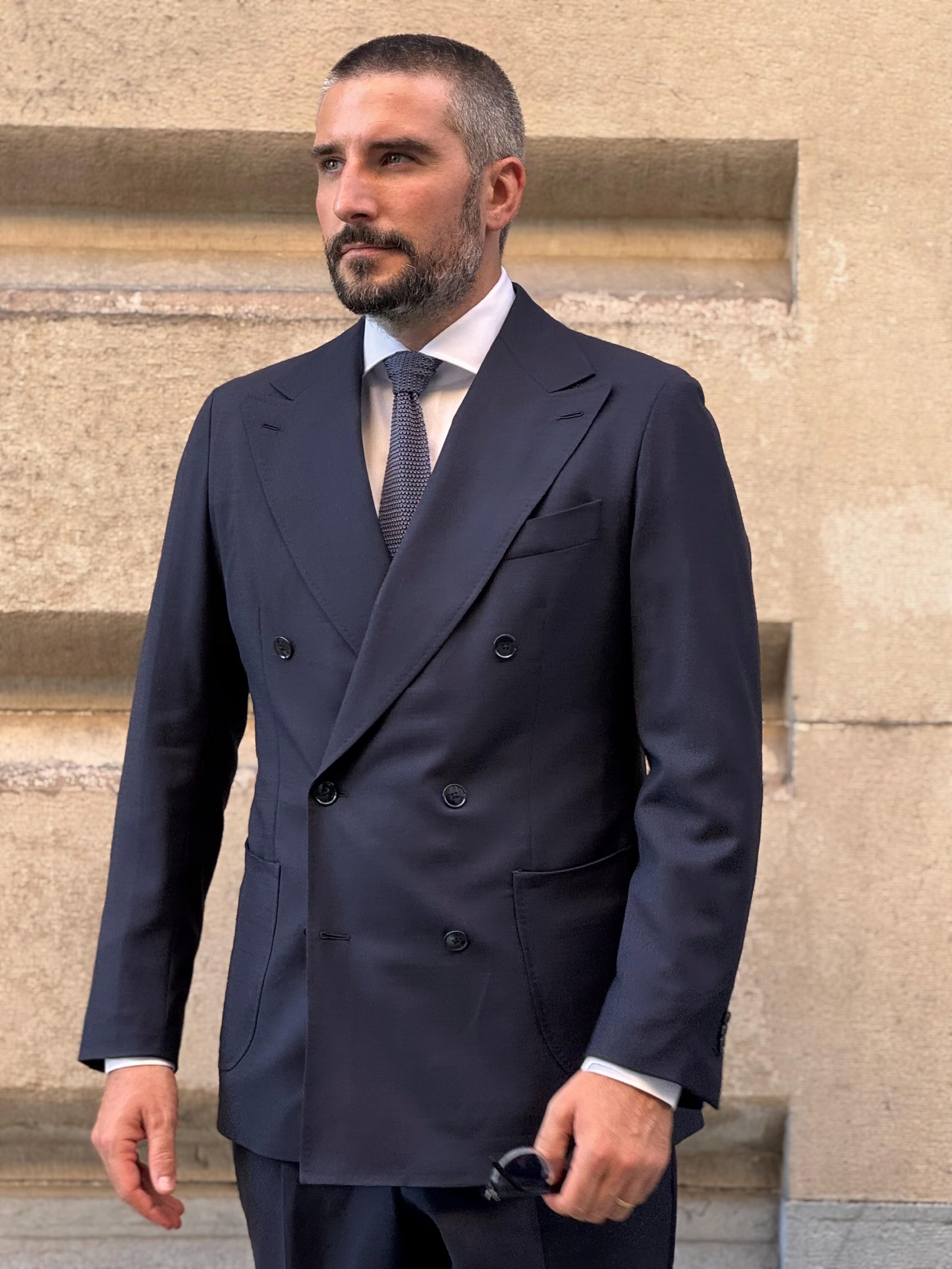 Traveller Double Breasted Jacket - Navy