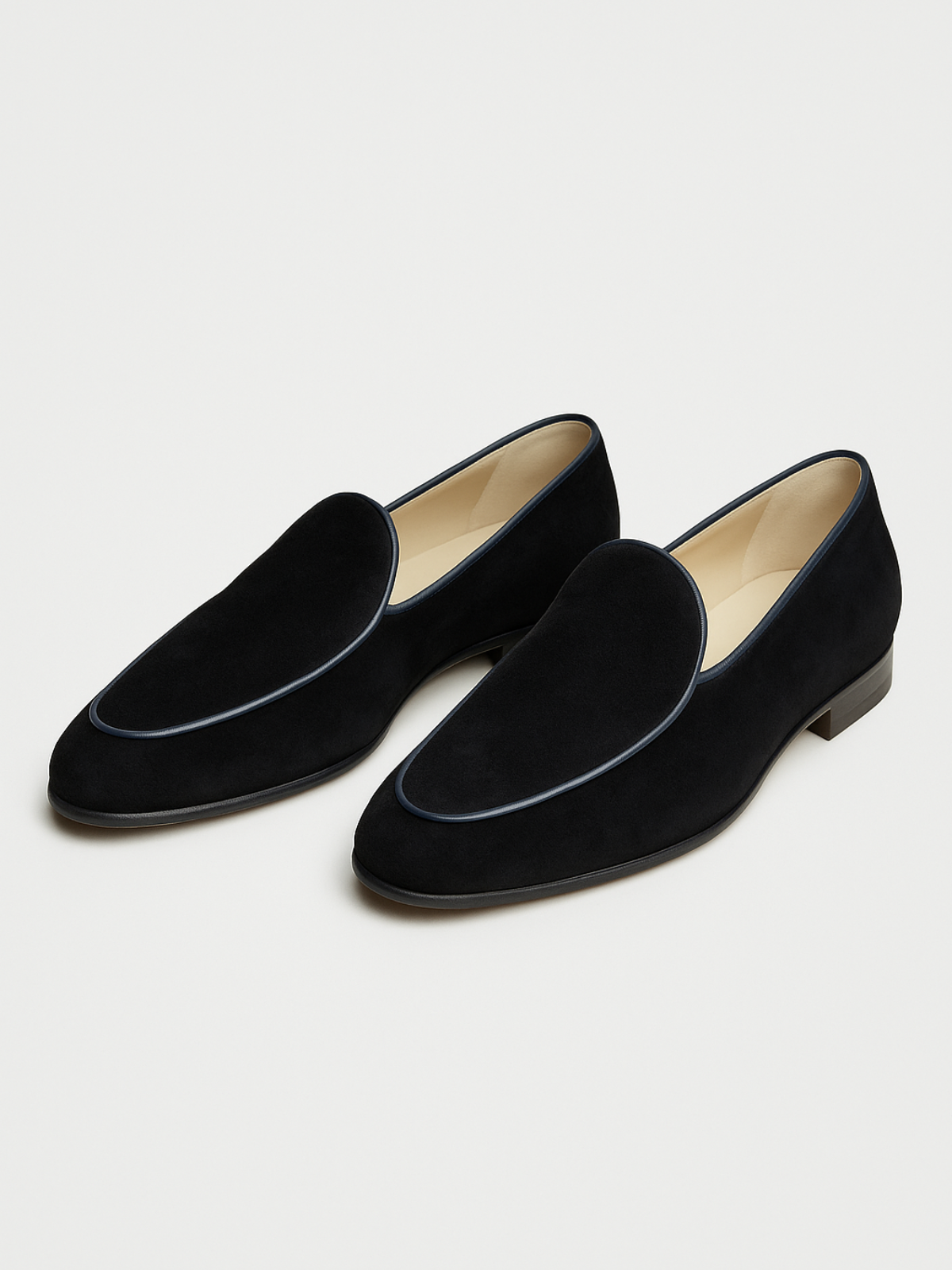 Belgian Loafers - Black Suede