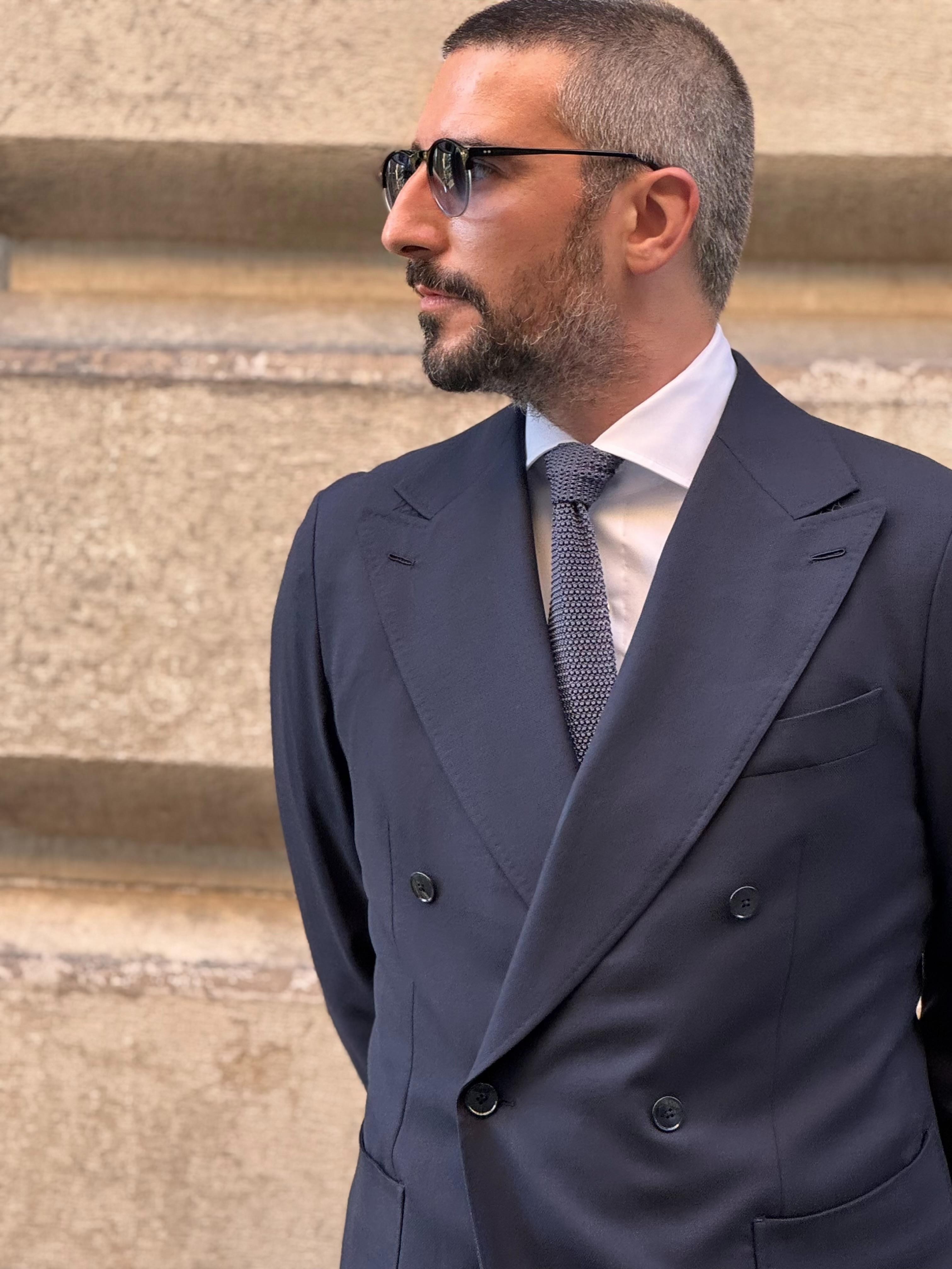 Traveller Double Breasted Jacket - Navy