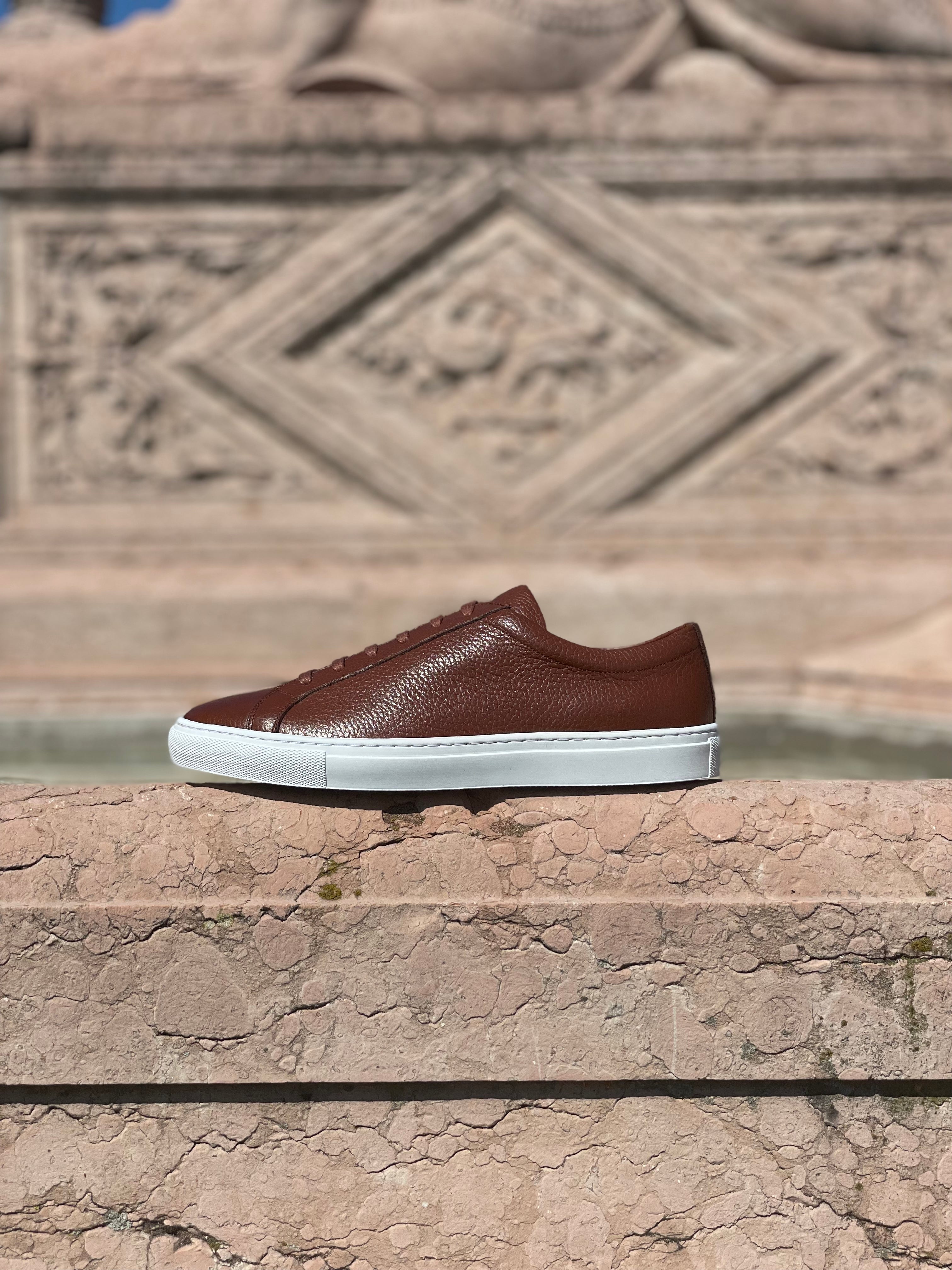 LAKESIDE SNEAKERS GRAIN-LEATHER COGNAC