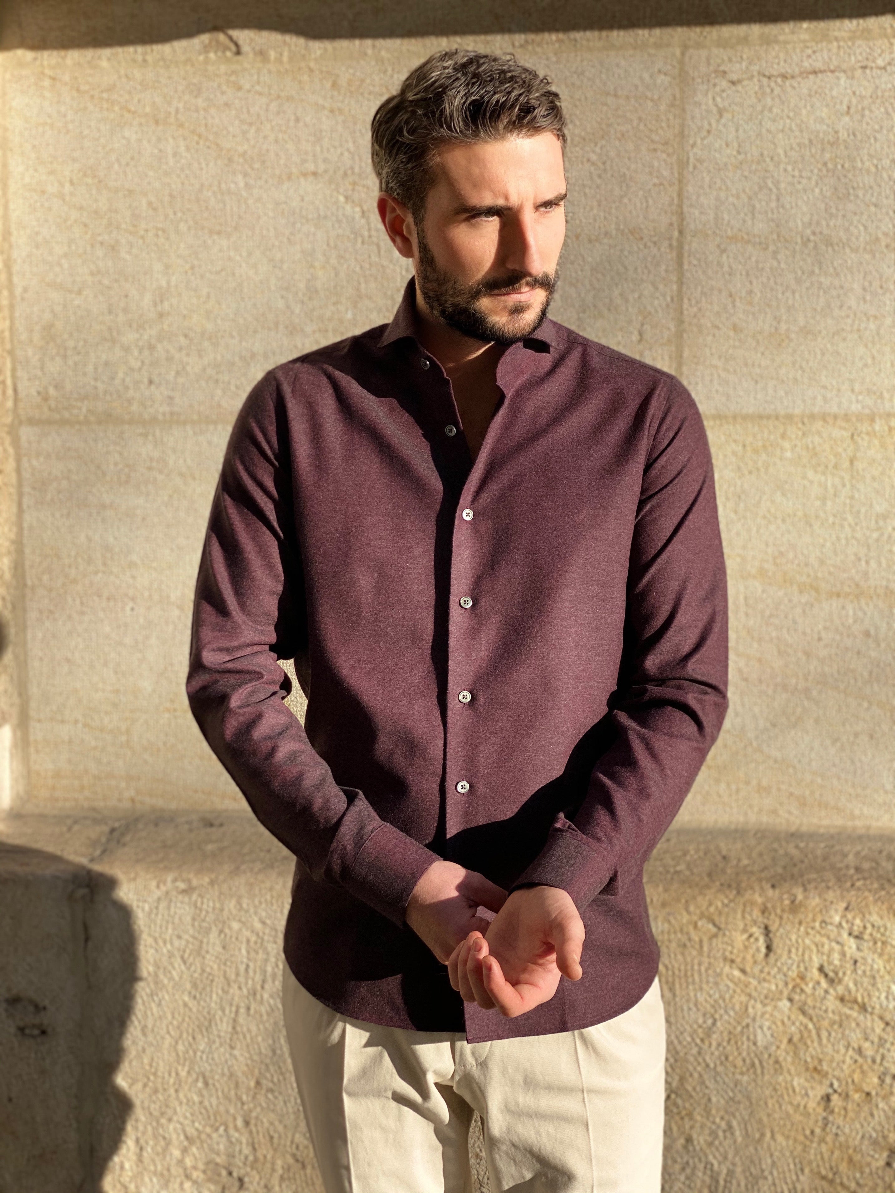SHIRT FLANELLA BURGUNDY